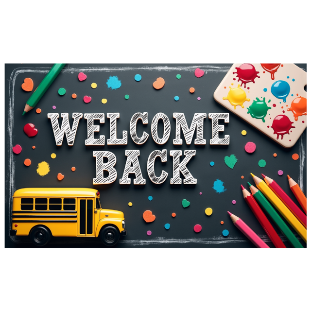 Welcome Back Banner for Office School Decorations with Balloons Colorful Pencils Party Supplies and Festive Backdrop for Event Celebration Classroom Decor