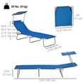 thumbnail image 3 of Outsunny 2 Pcs Chaise Longue d'Extérieur, Chaise Longue Pliante Réglable, Bleu, 3 of 10