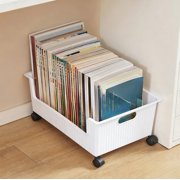 Uscallm Under Desk Organizer Rolling Storage Box Mobile Desk Shelf Rack Sorting Bin For Stationery Office Supplies Home Organization