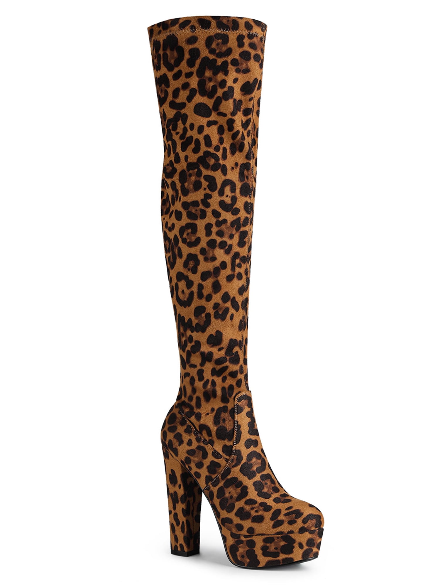 Unique Bargains Women's Platform Block Heel over Knee Boots