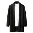 thumbnail image 1 of Sweatshirts for Men Men's Solid Color Lapel Button T-Shirt Long Sleeve Cardigan, 1 of 3