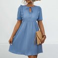 thumbnail image 4 of Robes d'Été Grande Taille pour Femmes 2024 Décontractées à Col en V à Manches Feuille de Lotus Robe Mi-Mollet Économisez jusqu'à 65 % de Rabais!, 4 of 5