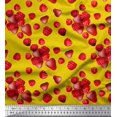 thumbnail image 1 of Soimoi Rayon Crepe Fabric Raspberry,Strawberry & Cherry Fruits Printed Craft Fabric by The Yard 46 Inch Wide, 1 of 3