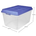 thumbnail image 3 of Hefty Bac de Rangement en Plastique Empilable Hi-Rise de 72 Qt avec Couvercle, Lot de 6, Bleu Baja, 3 of 7