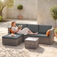 thumbnail image 2 of Outsunny 3-Piece Patio Coffee Table Sofa Set - Grey, 2 of 9