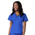 thumbnail image 1 of Maevn Core Contrast Y-Neck Mock Wrap Scrub Top [XXS - 5XL, FREE SHIPPING], 1 of 1
