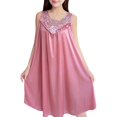 thumbnail image 1 of Kcodviy Robe Décontractée Unie pour Femmes Robe de Nuit pour Femmes Sans Manches Col Rond Dentelle Chemises de Nuit pour Femmes Robe à Empiècements Chandail Ample Mignonne Robe de Nuit pour Femmes, 1 of 6