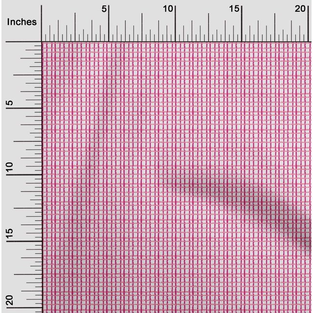 oneOone Georgette Viscose Fabric Check Block Print Fabric By The Yard 42 Inch Wide
