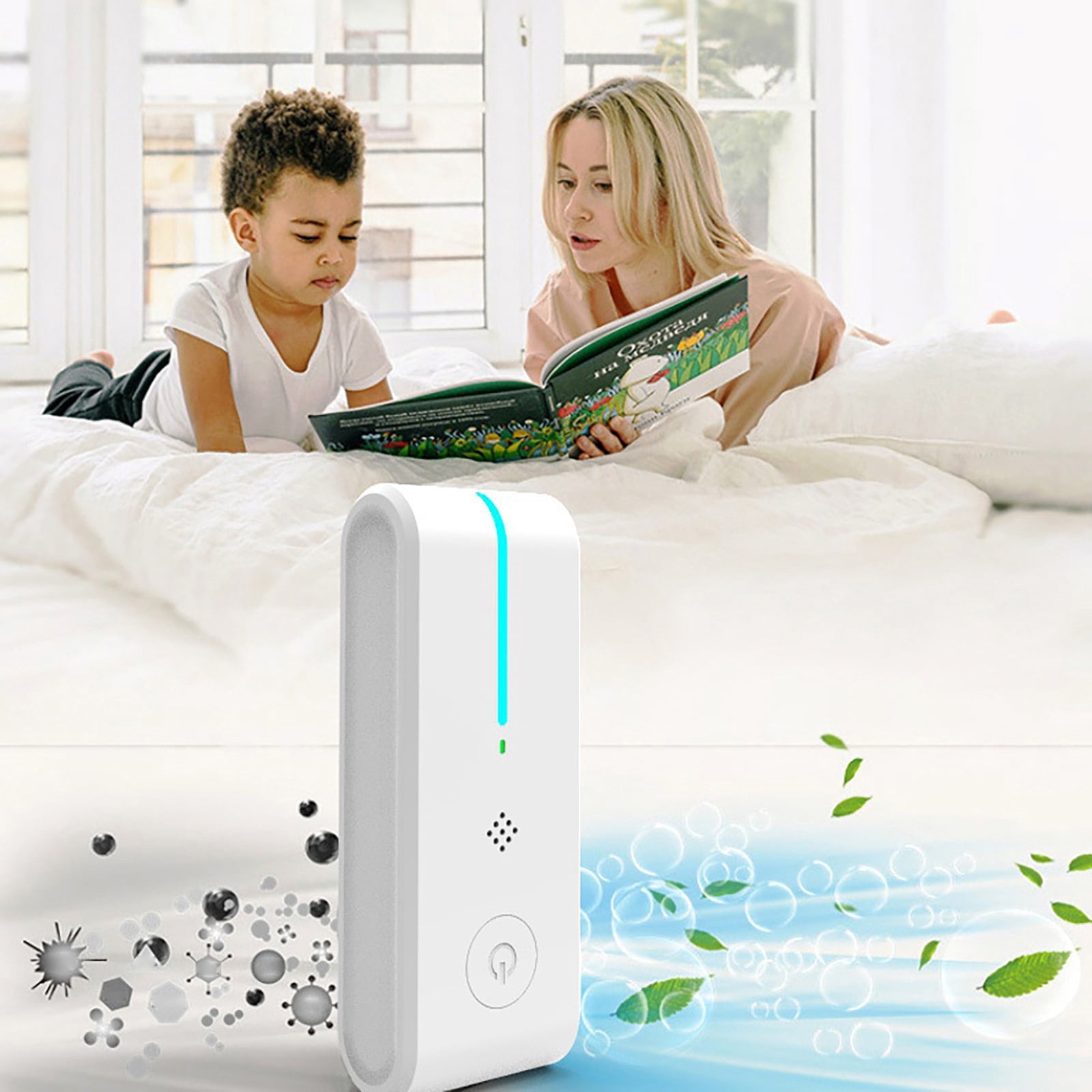 BAOPAI Negative Ion Air Purifier for Home Use Remove Secondhand Smokes Formaldehyde Odor Eliminator with Night Light Portable for Travel