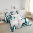 thumbnail image 3 of Marble Comforter Set Stone Pattern Fluid Bedding Set Watercolor Marbling Texture Quilt Modern Abstract Art Bedding Comforter Sets Queen Size,Pink Blue, 3 of 7