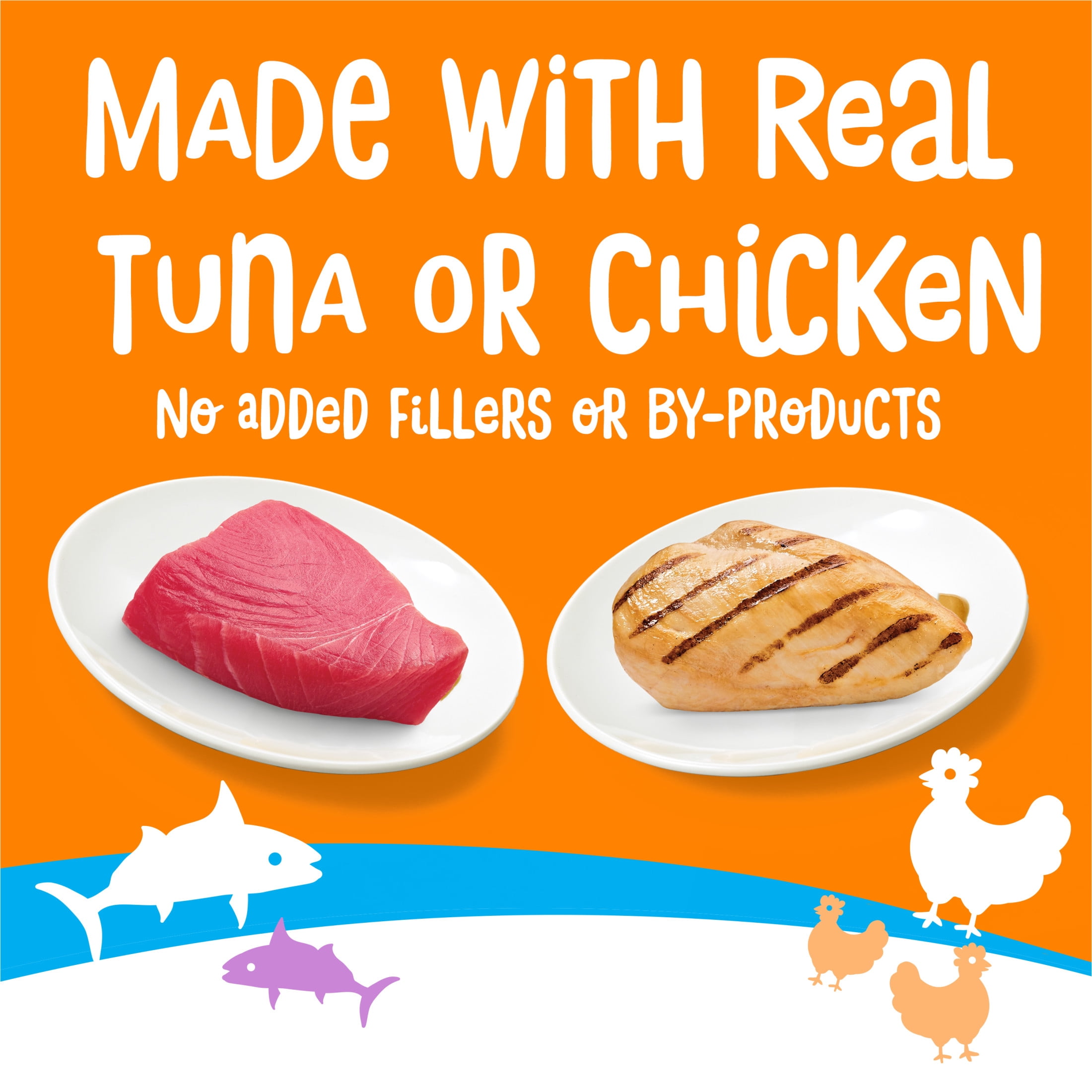 Purina Friskies Lil' Lickables Thon Et Poulet Emballage Assorti, Gâteries pour chats, 14 g x 10