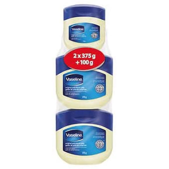 Vaseline Original Petroleum Jelly, 2 Packs of 375 g + 100 g