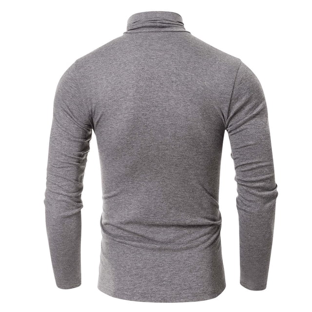 Leutsin Fall/winter High Neck Bottoming Shirt Men's Large Size Solid Color Long Sleeves