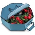 thumbnail image 3 of Hearth & Harbor Pack of 2 Wreath Storage Container - Hard Shell Christmas Wreath Storage Bag with Interior Pockets, Dual Zipper and Handles - 24" Premium Wreath Storage Organizer Box, 3 of 7