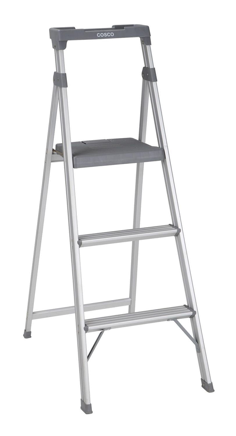 COSCO 3 Step Connection Step Stool ( White & Gray, 8ft 10in Max Reach)