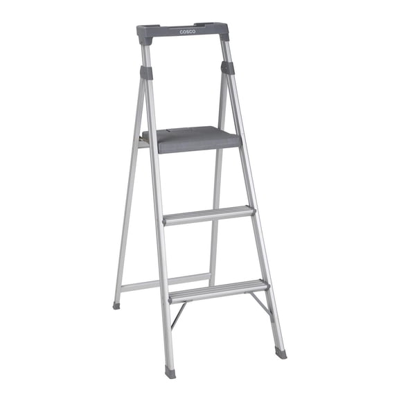 COSCO 3 Step Connection Step Stool ( White & Gray, 8ft 10in Max Reach)