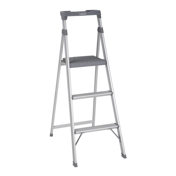 COSCO 3 Etape Connexion Escabeau (blanc et gris, Max 8 pi 10 po Reach)