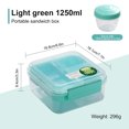 thumbnail image 4 of Rbaofujie Bento Bento Lunch Box Portable Double Layer Lunch Box Divided Into Compartments Bento Box Picnic Salad Box Portable Office Lunch Box Student Lunch Box Lunch Container, 4 of 5