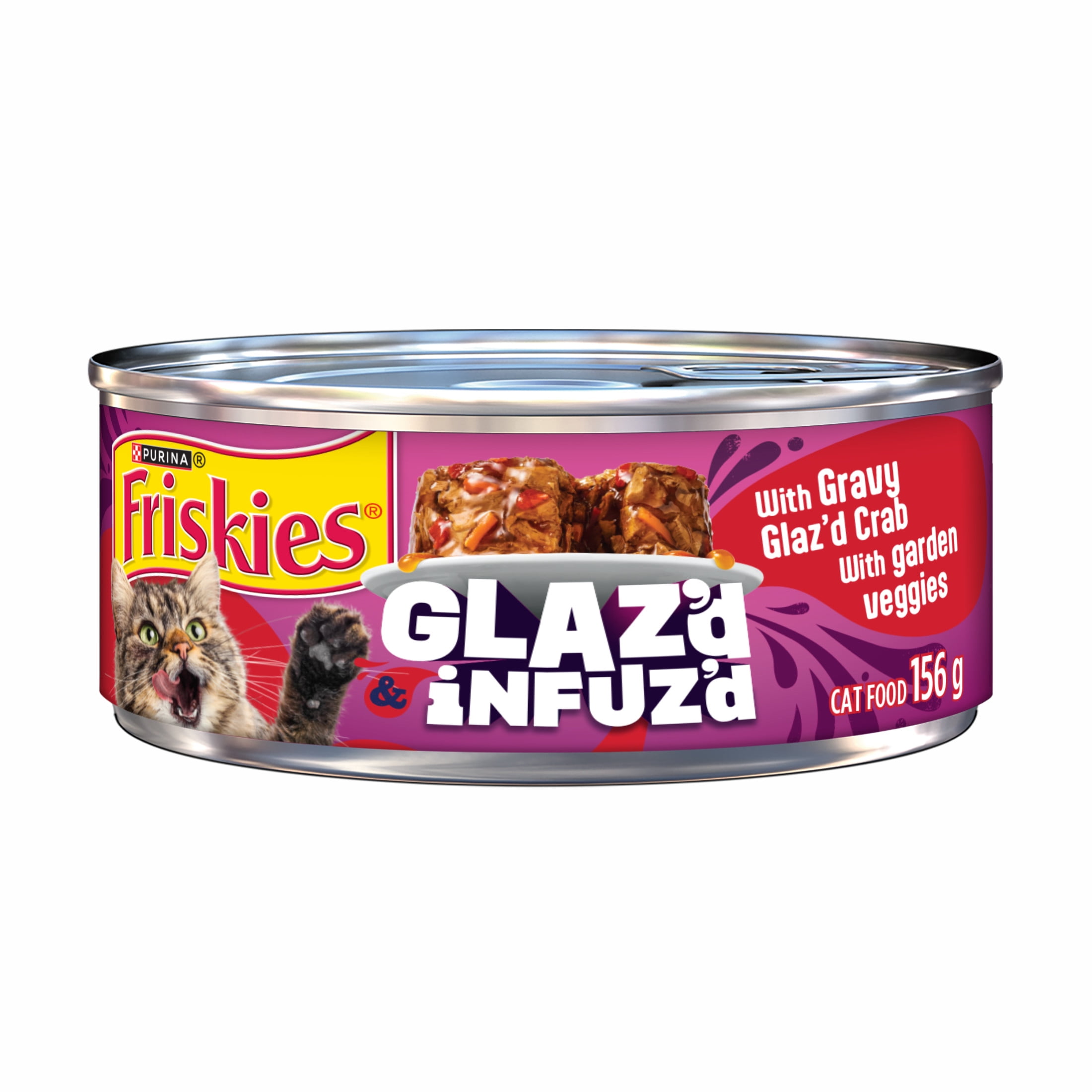 Friskies Glaz'd & Infuz'd with Gravy Glazed Crab, Wet Cat Food, 156 g
