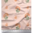thumbnail image 1 of Soimoi Polyester Crepe Fabric Leaves & Floral Block Print Fabric by The Yard 52 Inch Wide, 1 of 3