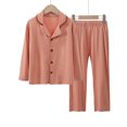 thumbnail image 3 of GDREDA Kids Clothes Set Button Down Top And Pants Long Sleeve Soft Comfortable Cloth Sets Boys Breathable Pyjamas Orange,Over 16, 3 of 3