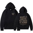 thumbnail image 1 of Daznico Womens Letters Double Printed Long Sleeved Hoodie with Cap Strap Pocket,Size S, 1 of 4