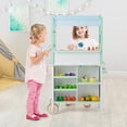 thumbnail image 3 of Gymax Double-Sided Pretend Play Kitchen Kids Wooden Grocery Stand w/ Remote Control, 3 of 10