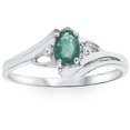 thumbnail image 1 of 1/2ct Genuine Oval Emerald & Diamond Ring 14K White Gold, 1 of 3