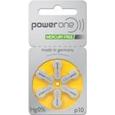 PowerOne Piles pour Aide Auditive Sans Mercure Taille 10