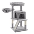 thumbnail image 2 of Feandrea Cat Tree, Multi-Level Cat Tower with Widened Perch for Large Cats Indoor, Kittens, Cat Condo with Scratching Posts and Ramp, Light Gray, 2 of 7