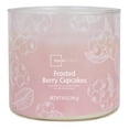 thumbnail image 2 of Mainstays 3-Wick Textured Wrapped Frosted Berry Cupcake Scented Candle, 14 oz, 2 of 6