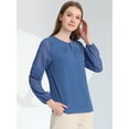 thumbnail image 3 of INSPIRE CHIC Women's Work Office Long Sleeves Keyhole Neck Elegant Blouse Top, 3 of 5