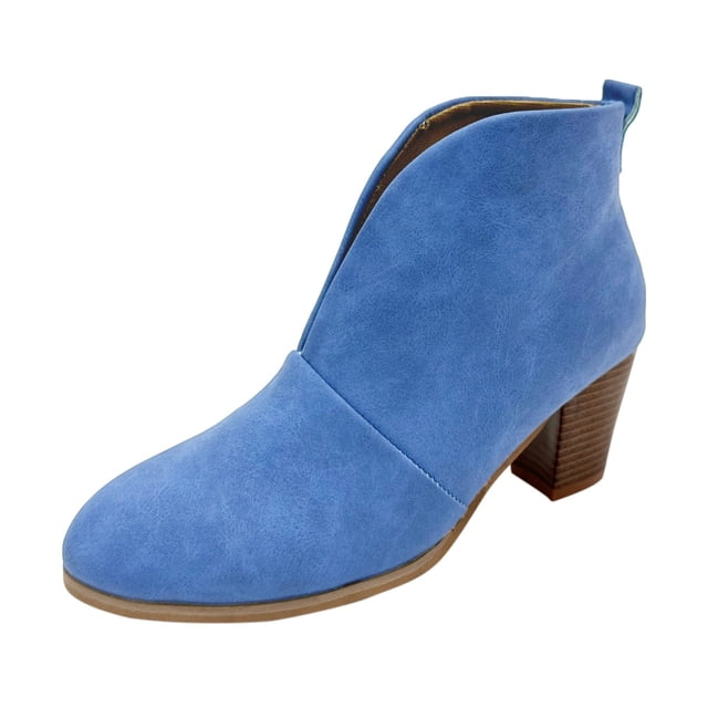 B91xZ Bottes Chelsea pour Femmes, Bottes Imperméables à Enfiler, Bleu Ciel 7