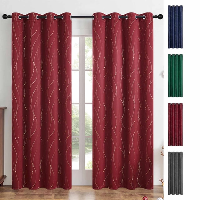 Sentmoon Blackouts Curtains for Bedroom Curtains Curtain Panel Pair 39 Inch W X 78 Inch L Curtain Set Stacking Elegant Curtains for Bedroom Curtains Round Hole Curtains Kitchen Curtains