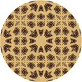 thumbnail image 1 of Ahgly Company Machine Washable Indoor Square Transitional Saddle Brown Area Rugs, 3' Square, 1 of 7