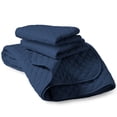 thumbnail image 2 of Bare Home Quilt Set - 3 Piece - Diamond Stitched Bedspread Coverlet - King, Dark Blue, 2 of 4