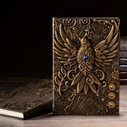 Suncoda Embossed Notebook, Embossed Pattern Notebook European A5 Notepad Stereo 100 Pages