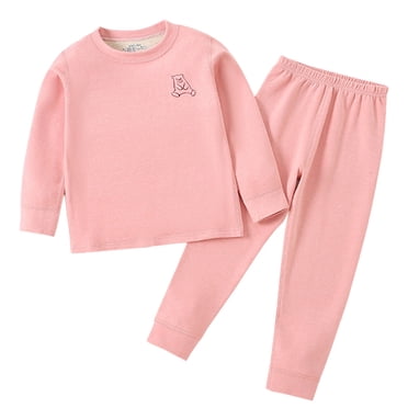 Zwiiyzr 1-12 Ans Enfants Bébé sous-Vêtements Thermiques Caleçons Longs pour Garçons Filles Couche de Base Tout-Petit Ensemble Thermique Ultra Doux Rose