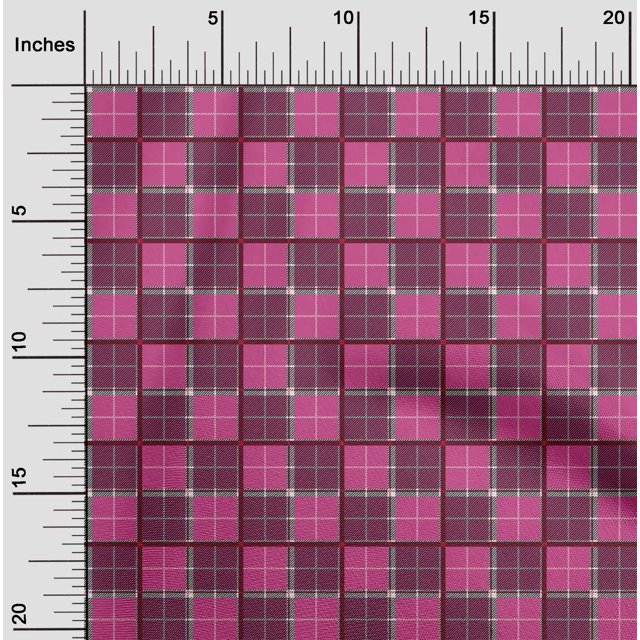 oneOone Polyester Lycra Fabric Tartan Check Decor Fabric Printed BTY 56 Inch Wide