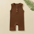 thumbnail image 1 of EGNMCR Girls' Jumpsuits & Rompers Toddler Baby Girls Boys Sleeveless Solid Color T-Shirt Jumpsuit Romper Kid Rompers, 1 of 3