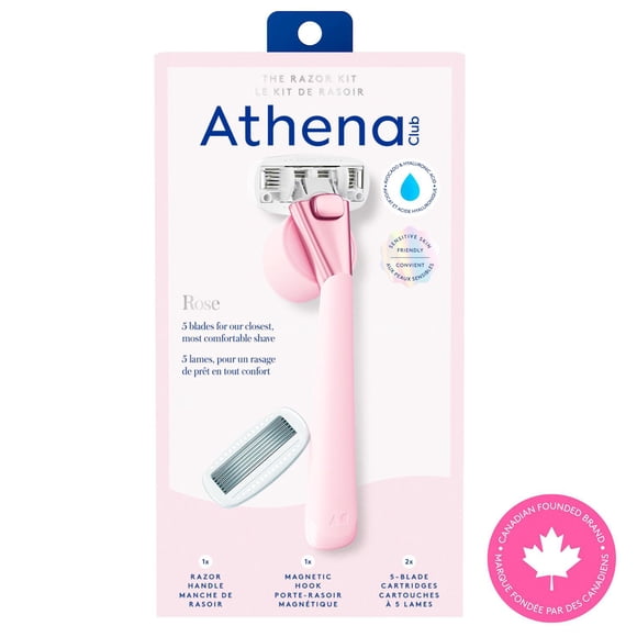 Kit de Rasoir à 5 Lames Athena Club, Rose