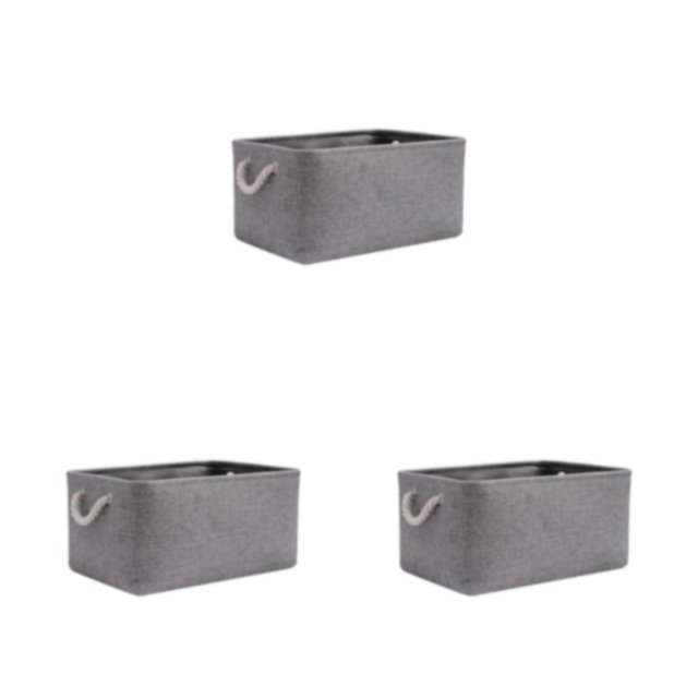 Maytalsory Sturdy Rope Handle Storage Bin Convenient And Reliable Storage Solution grey (31*21*13) 3Set