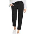 thumbnail image 1 of Birdeem Womens Solid Color Drawstring High Waist Pocket Loose Large Size Cotton Casual Pants, 1 of 6