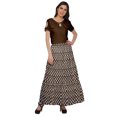 thumbnail image 3 of Moomaya Jupe Longue Imprimée pour Femmes Style Portefeuille Grande Taille Jupe Maxi à 3 Niveaux, 3 of 6
