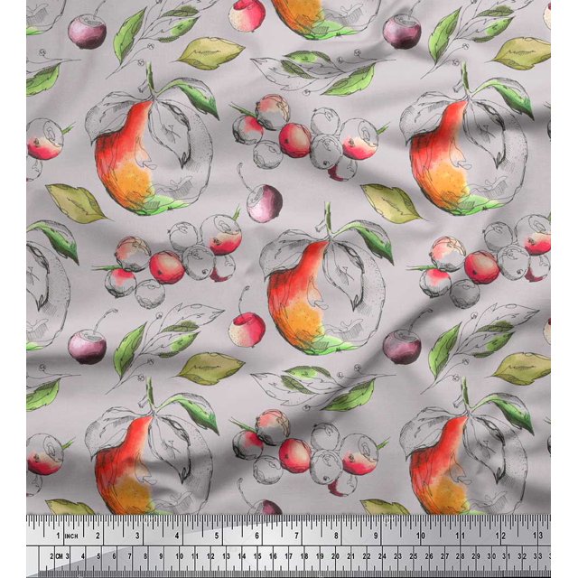 Soimoi Green Rayon Fabric Triangle Art Geometric Print Sewing Fabric Yard 42 Inch Wide