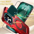 thumbnail image 5 of KOMI for iPhone 16 Pro MagSafe Case with Adjustable Metal Camera Lens Cover Stand with 1 Screen Protectors,[Military-Grade Protection] Rugged Heavy Duty Magnetic Case for iPhone 16 Pro 6.3" Red, 5 of 5