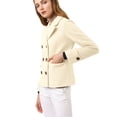 thumbnail image 4 of INSPIRE CHIC Women's Winter Worsted Notched Lapel Double Breasted Short Peacoat, 4 of 7