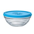 thumbnail image 1 of Duralex Lys 8 Piece Round Stackable Bowl with Blue Lid, 1 of 1