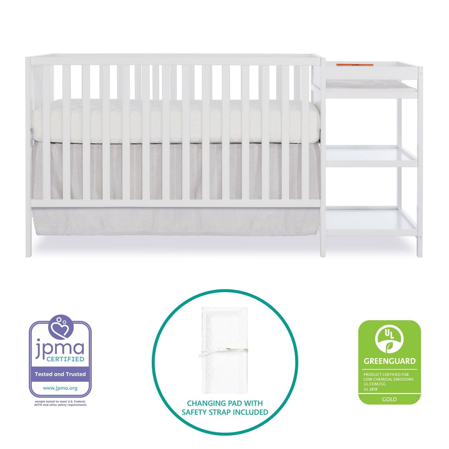 Dream On Me Hamilton 4-in-1 Convertible Crib and Changer Style#679