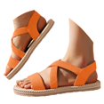thumbnail image 2 of Omen Stitching Hollow Out Chunky Bottom Heel Big Size Open Toe Casual Sandals Women, 2 of 6